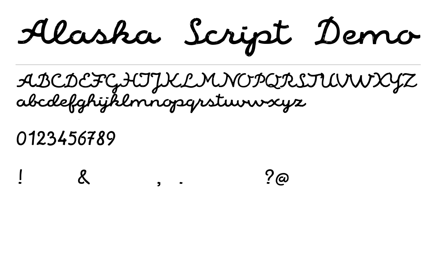 Alaska Script Demo Font preview
