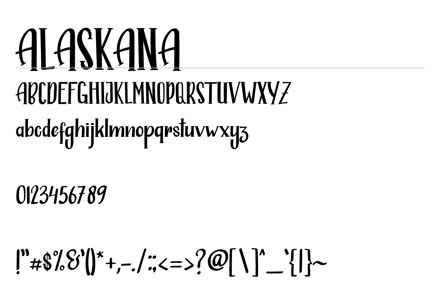 ALASKANA Font preview