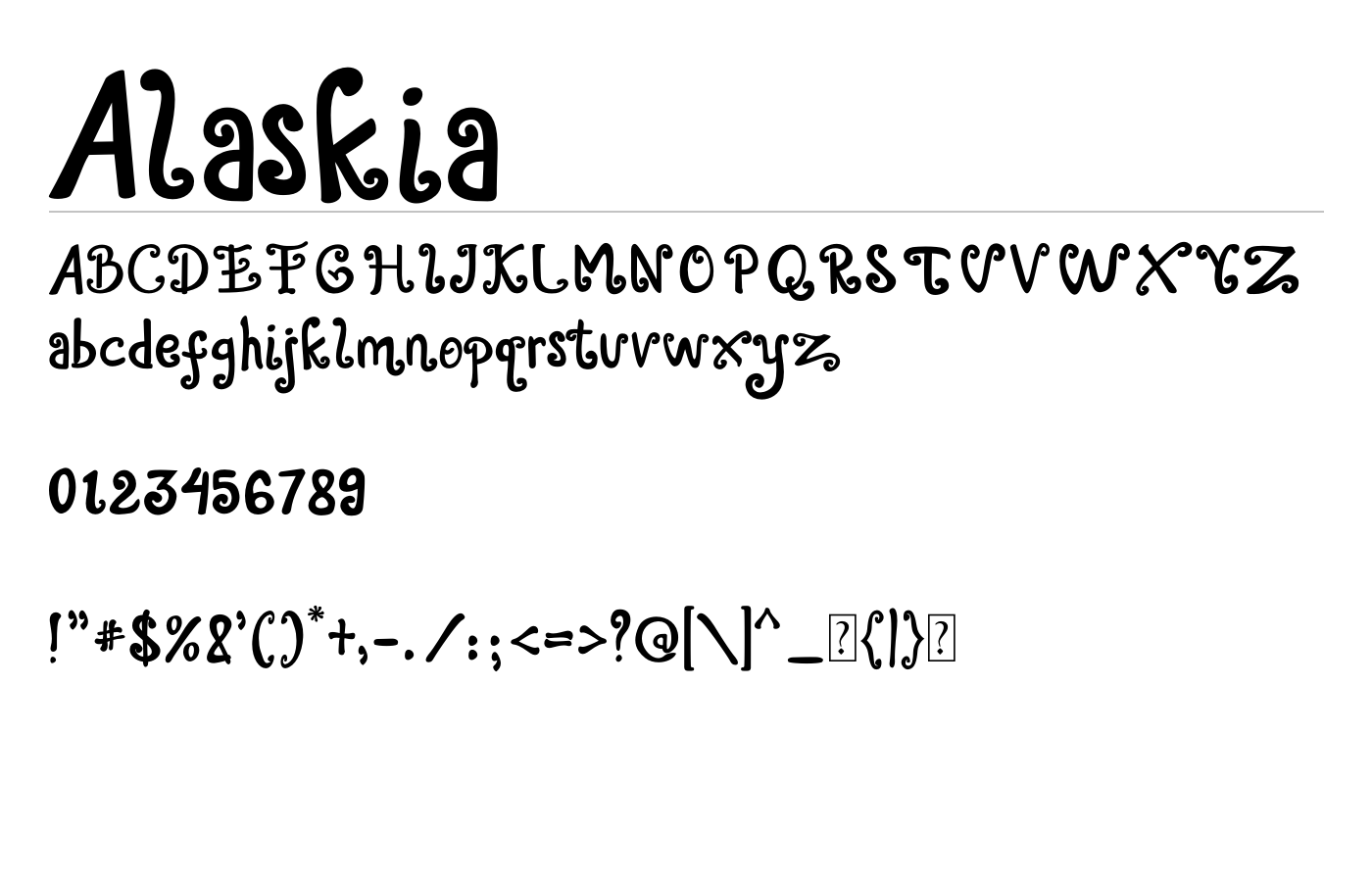 Alaskia Font preview