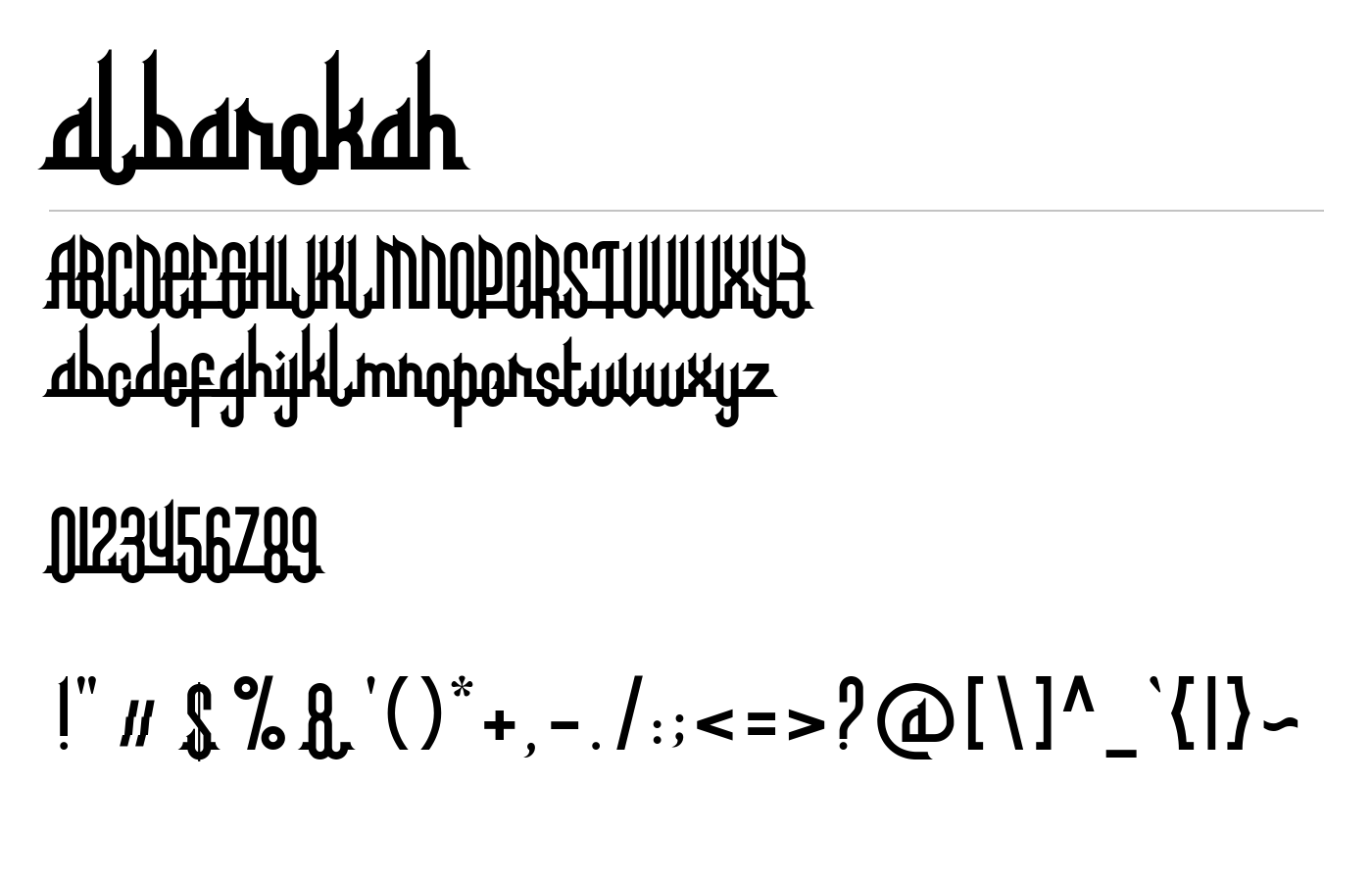 albarokah Font preview