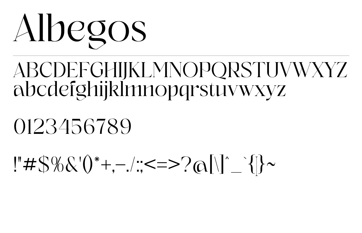 Albegos Font preview