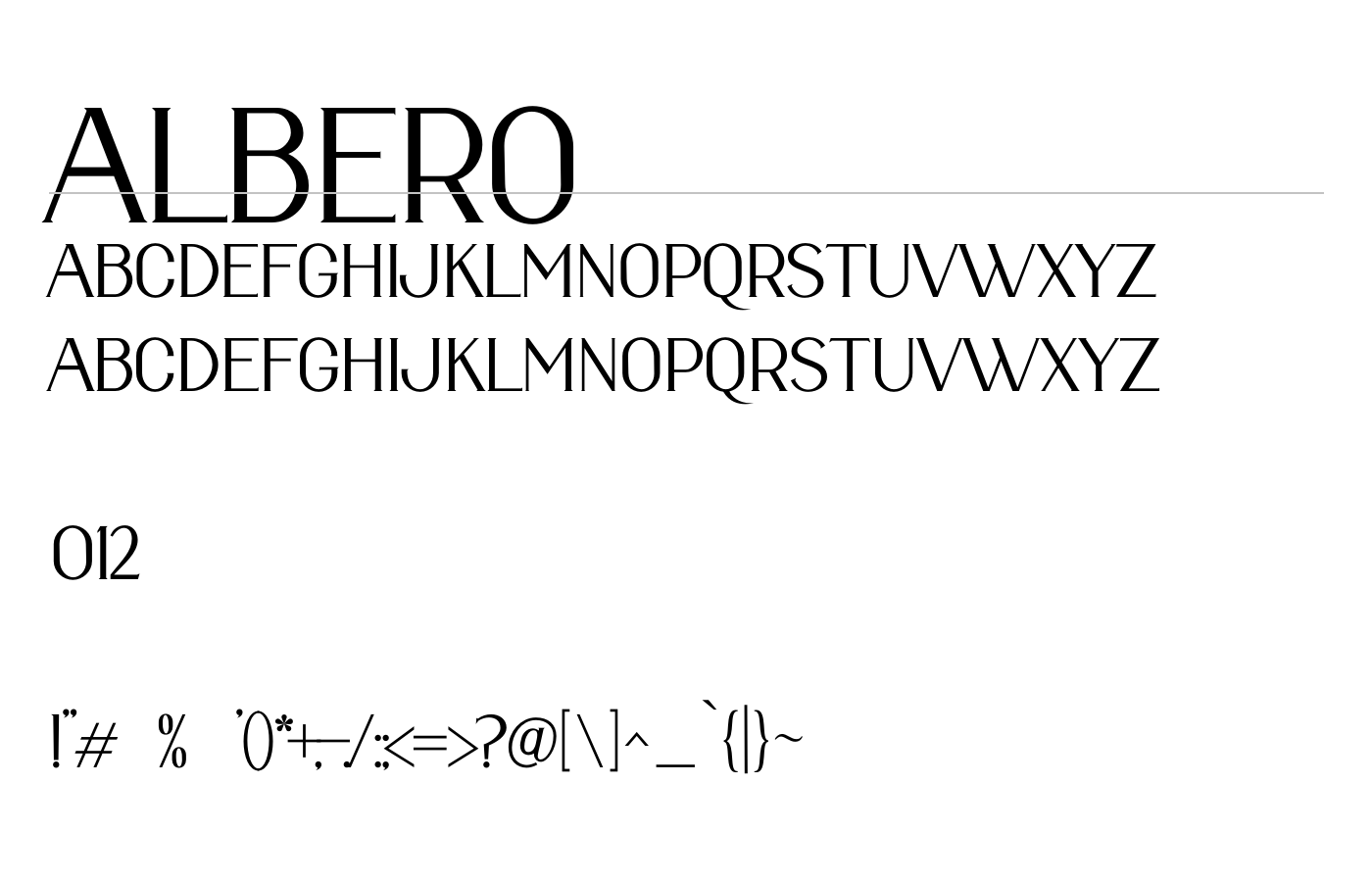 ALBERO Font preview
