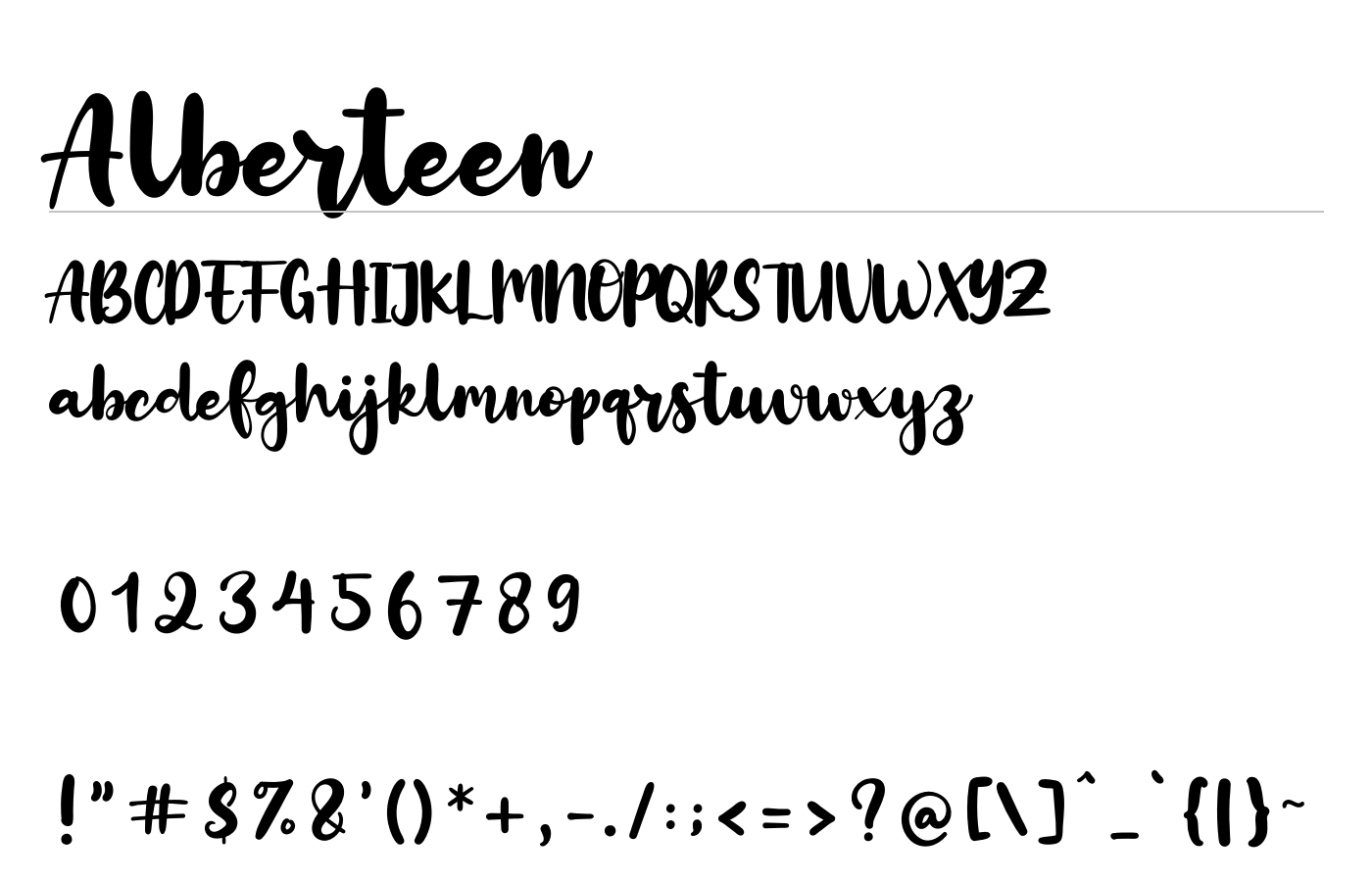 Alberteen Font preview