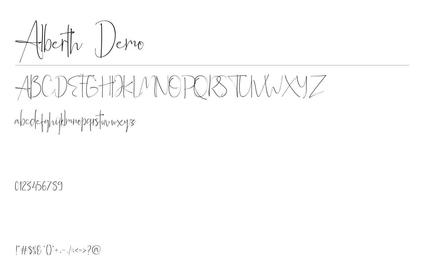 Alberth Demo Font preview