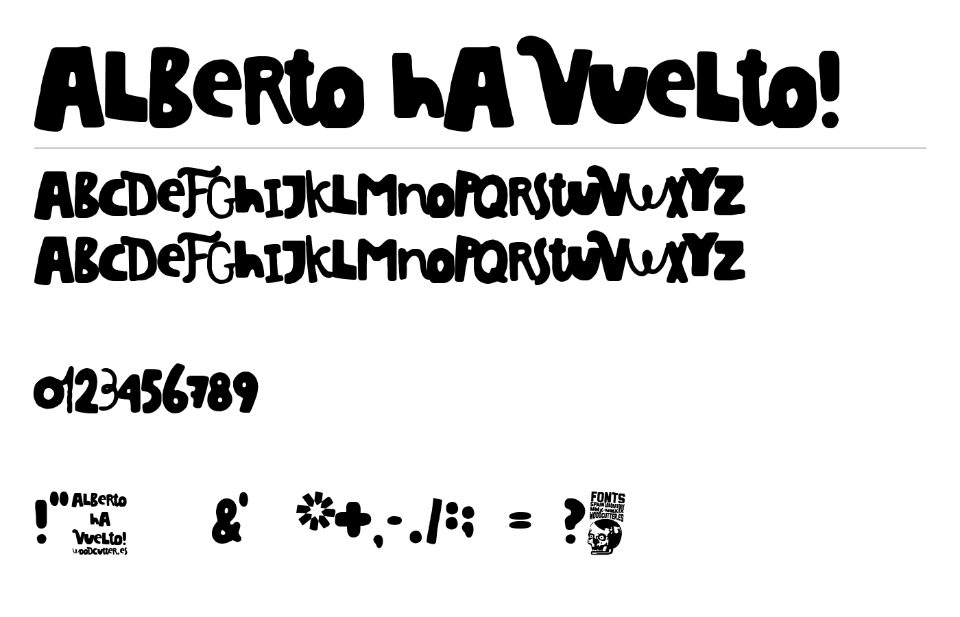 Alberto ha Vuelto! Font preview
