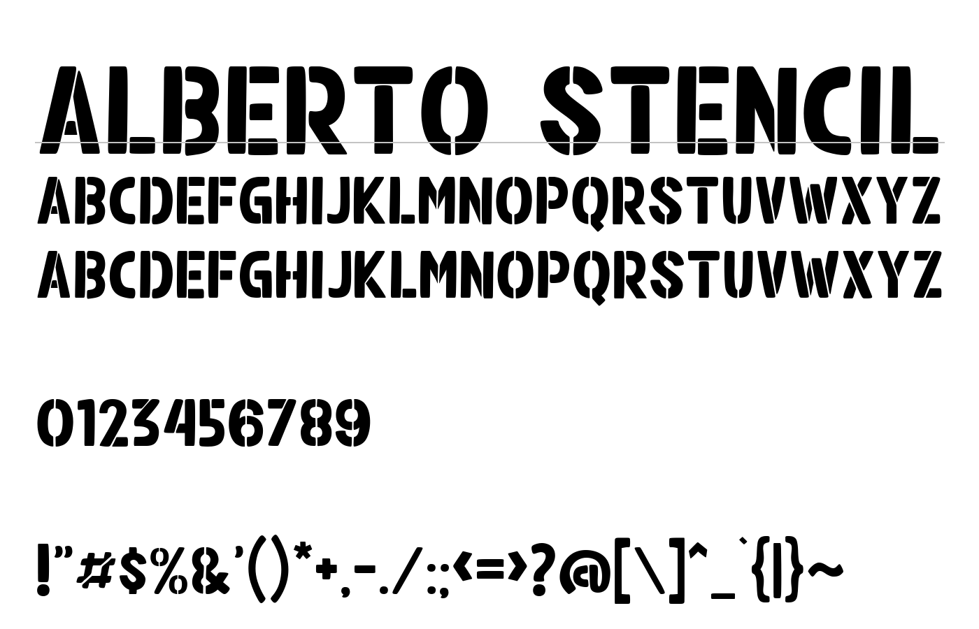 Alberto Stencil Font preview