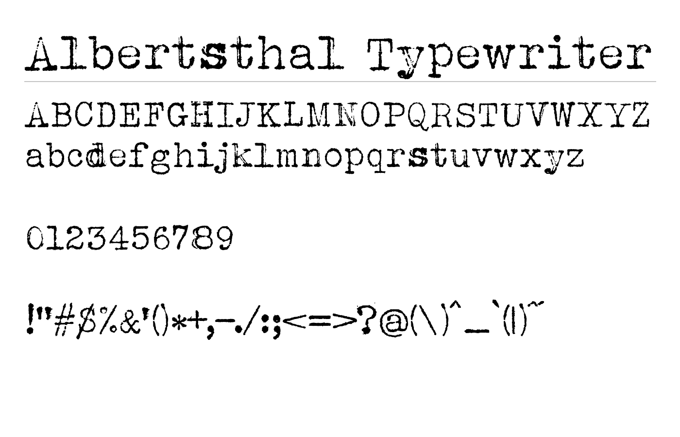 Albertsthal Typewriter Font preview