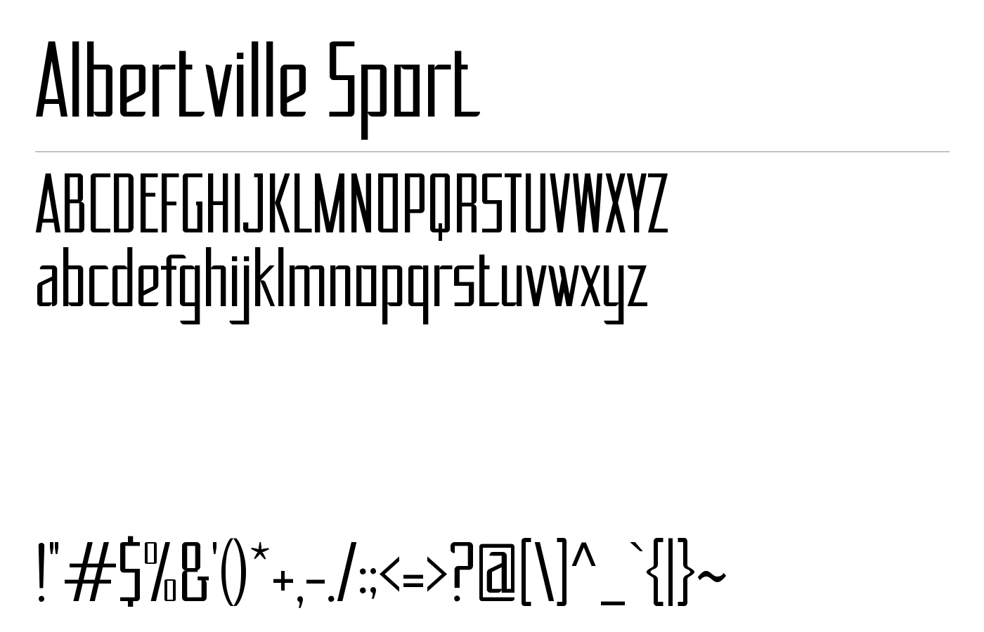 Albertville Sport Font preview