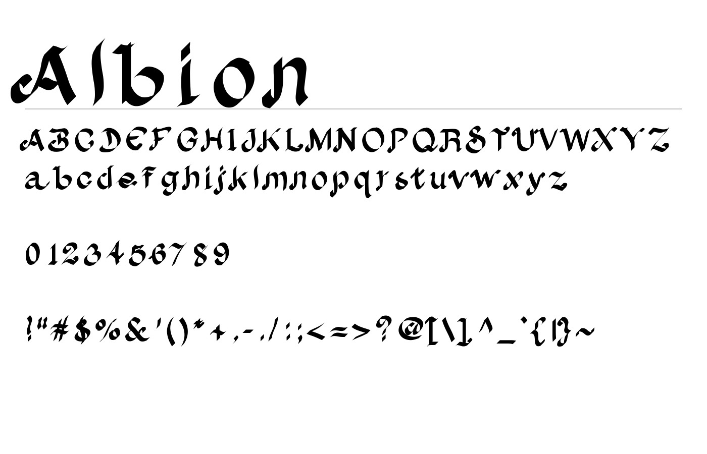 Albion Font preview