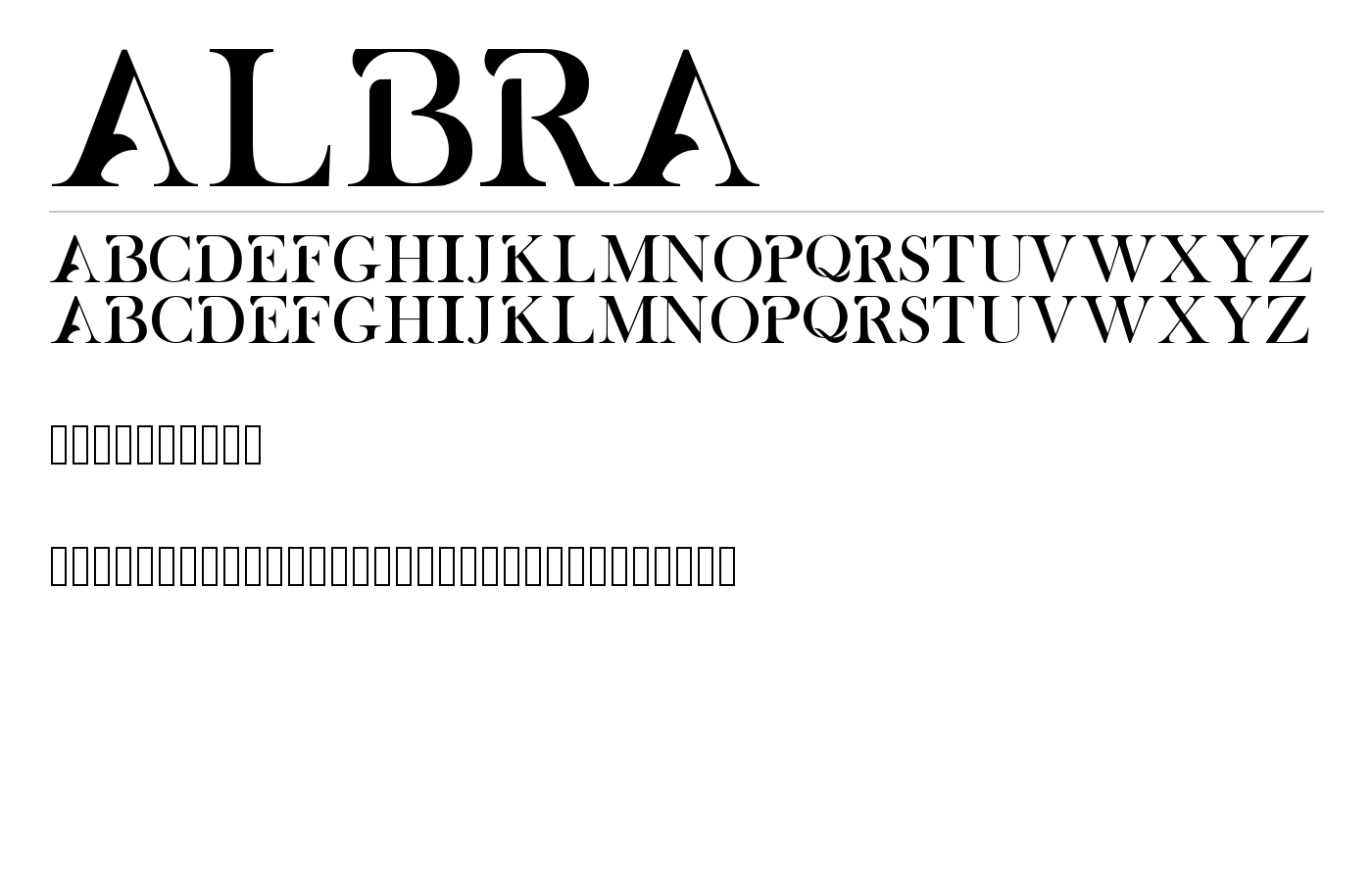 ALBRA Font preview