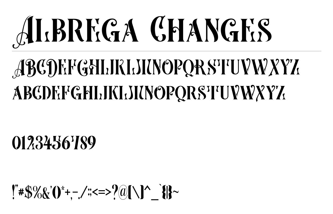 Albrega Changes Font preview