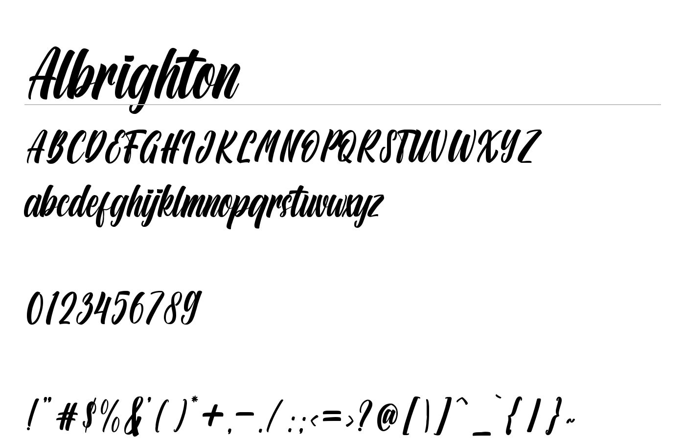 Albrighton Font preview