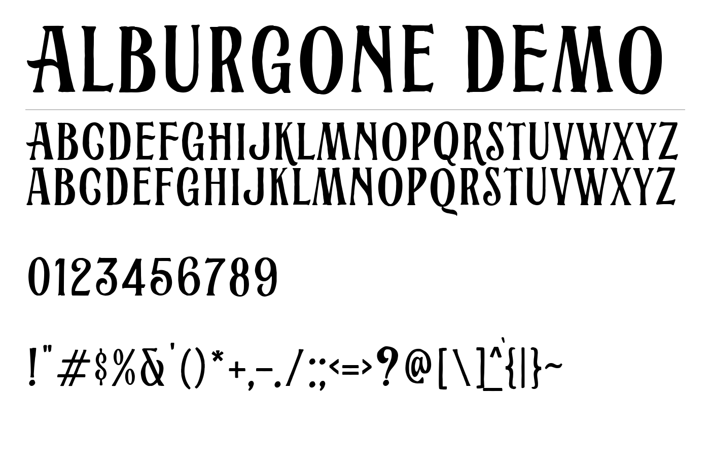 Alburgone DEMO Font preview
