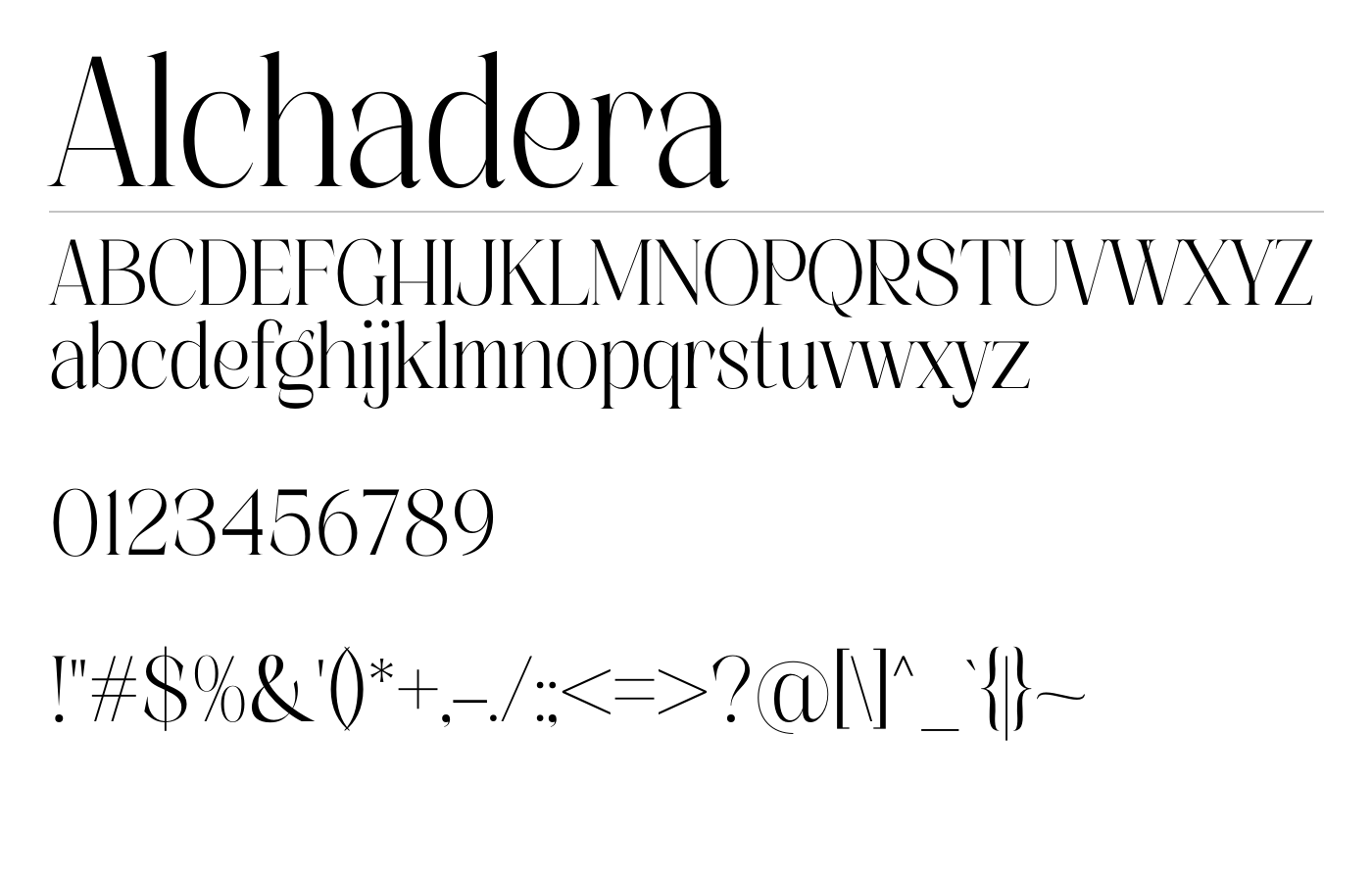 Alchadera Font preview
