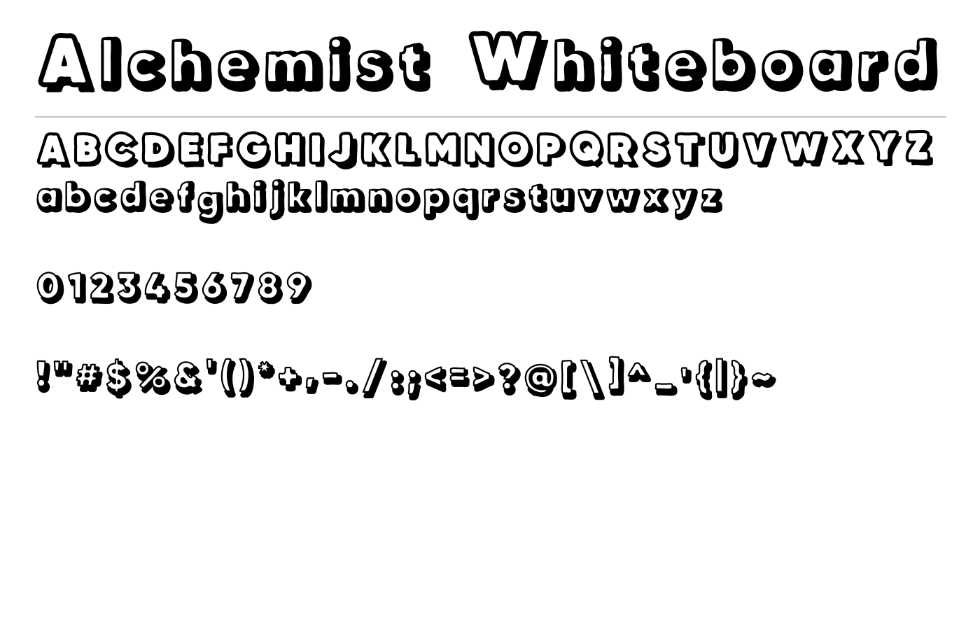 Alchemist Whiteboard Font preview