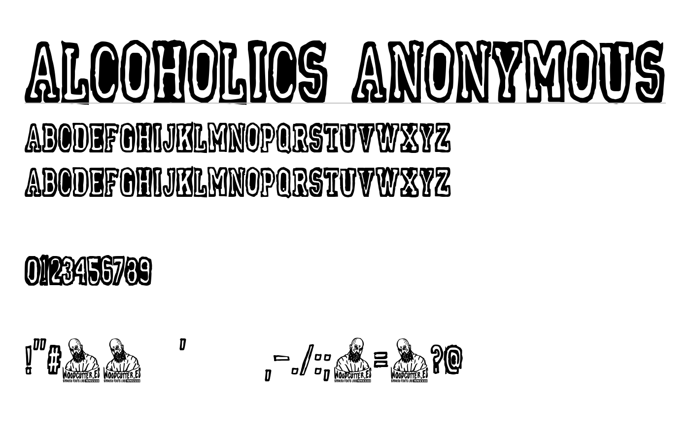 Alcoholics Anonymous Font preview