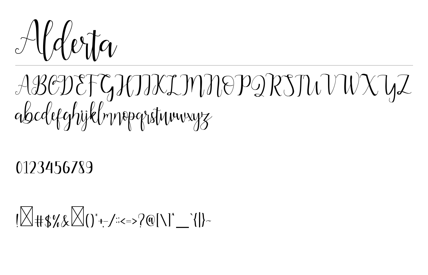Alderta Font preview
