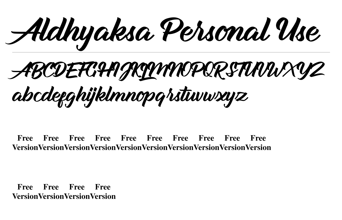 Aldhyaksa Personal Use Font preview