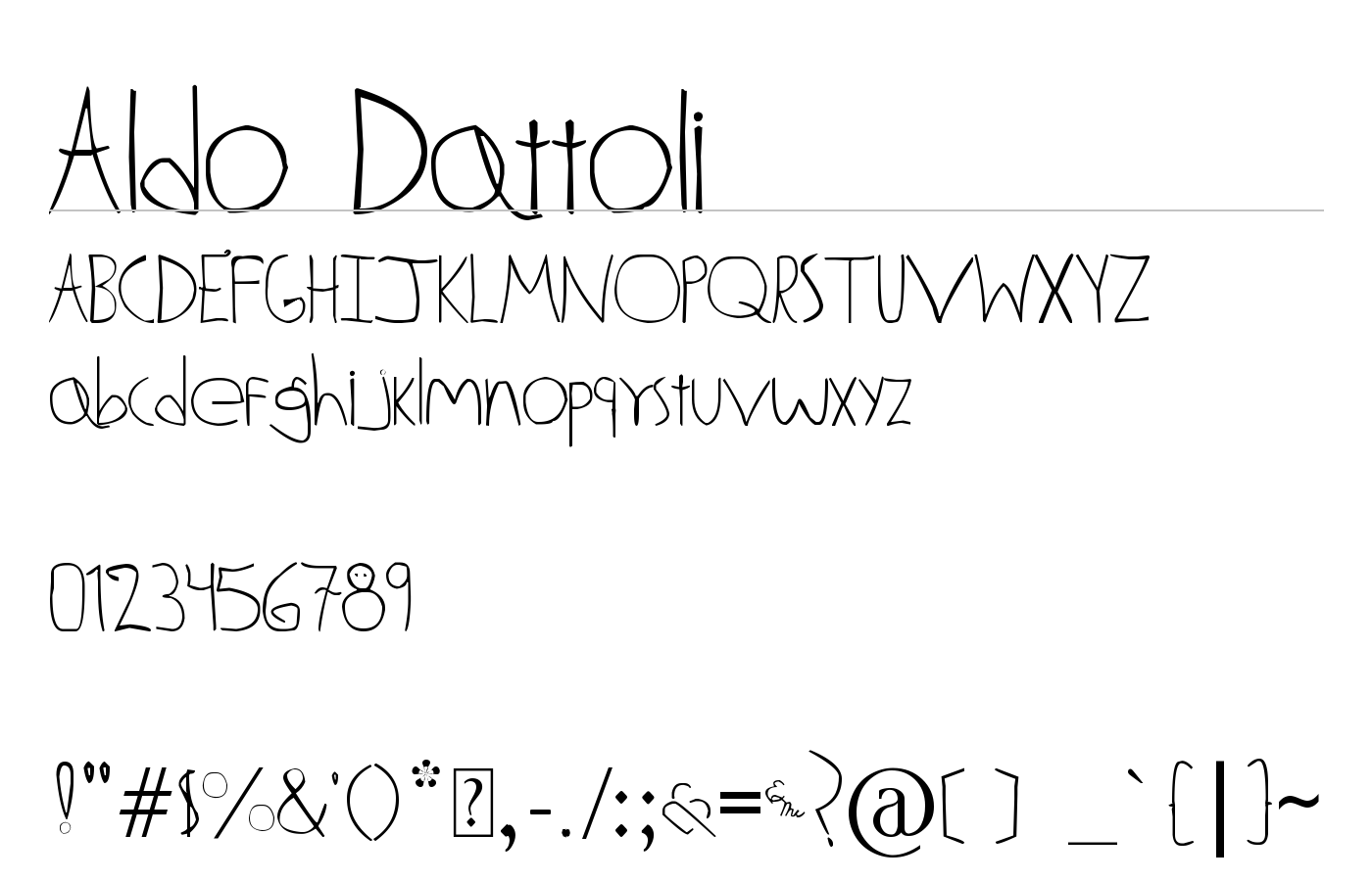Aldo Dattoli Font preview