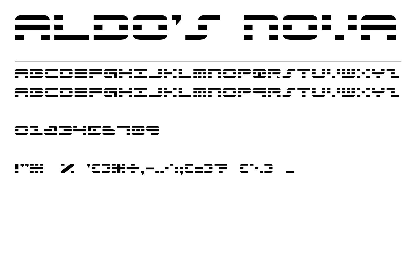 Aldo's Nova Font preview