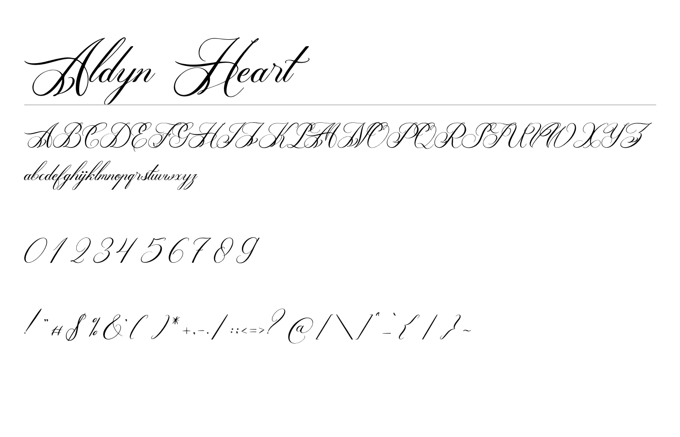 Aldyn Heart Font preview