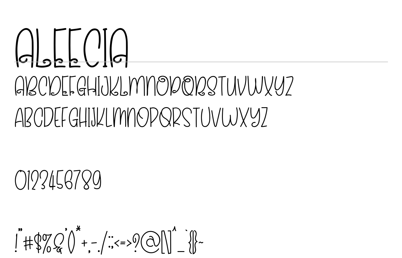 ALEECIA Font preview