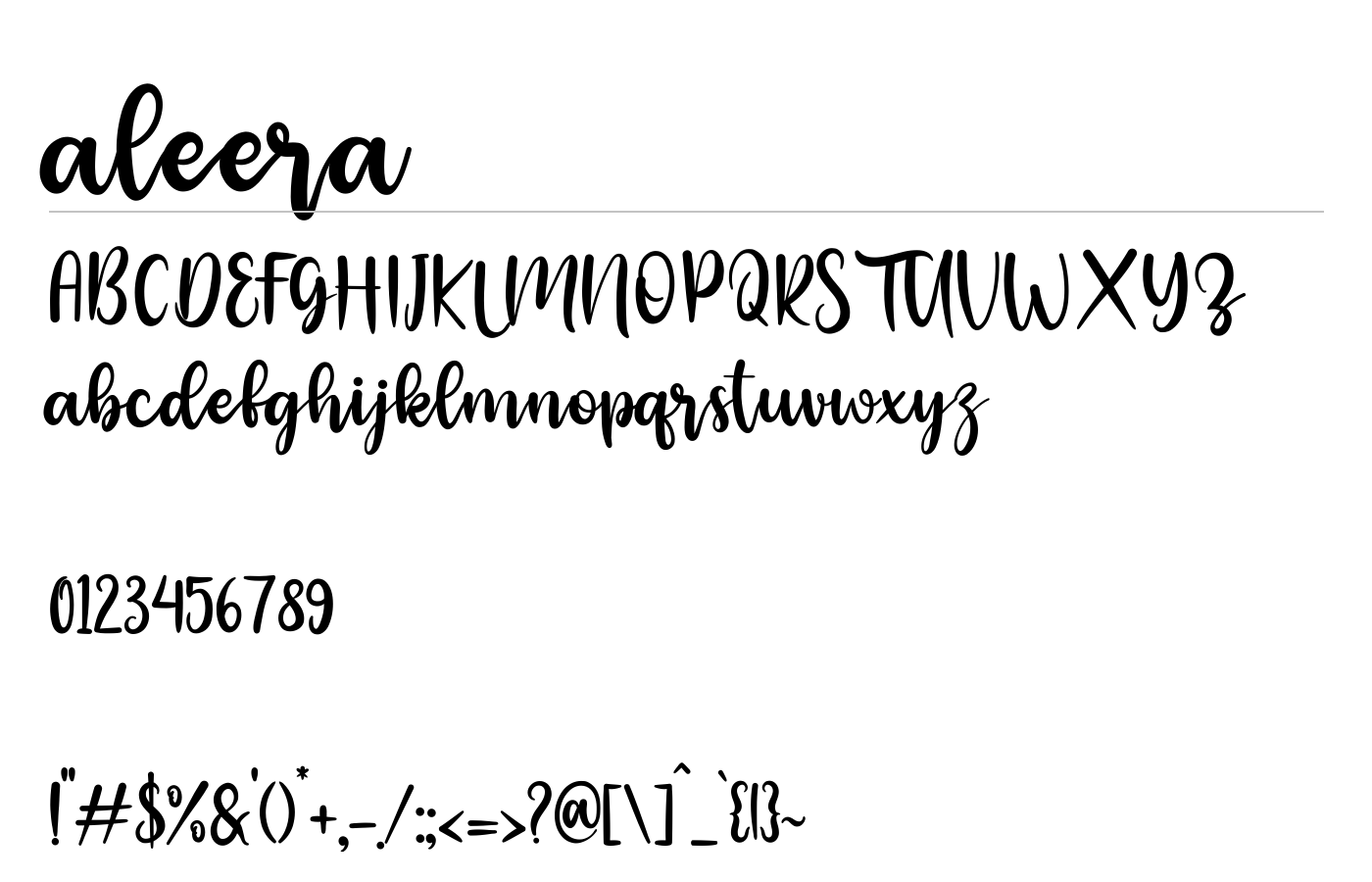 aleera Font preview