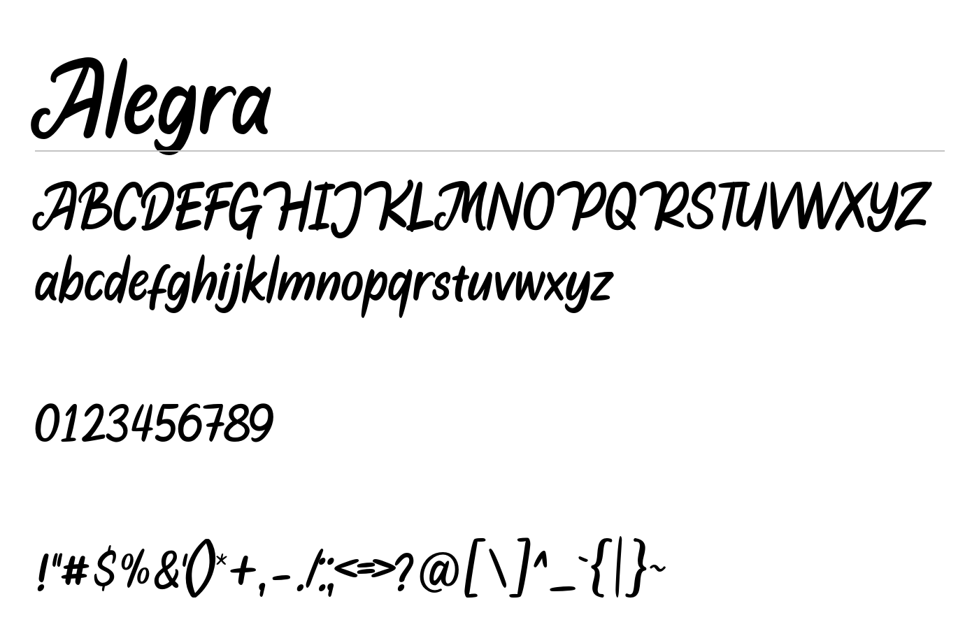 Alegra Font preview