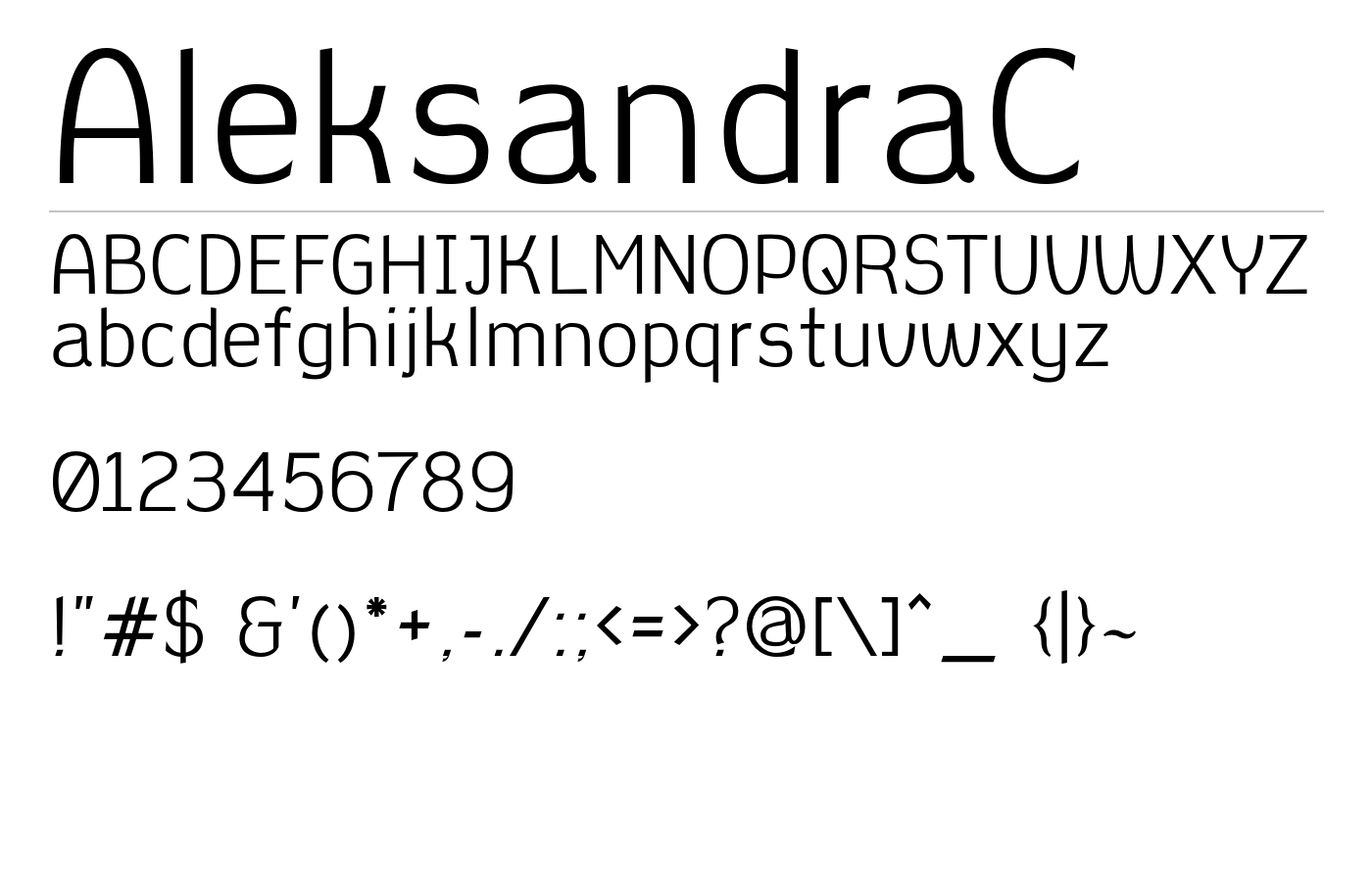 AleksandraC Font preview