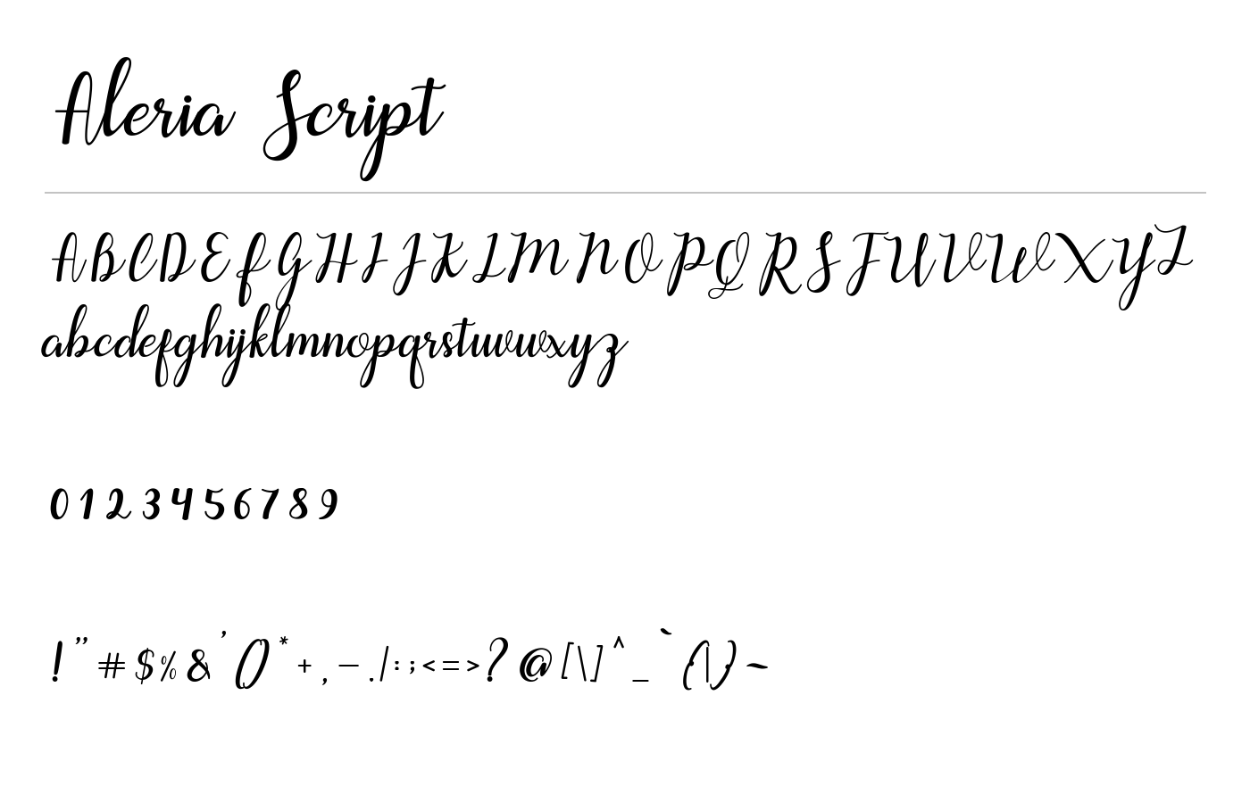 Aleria Script Font preview