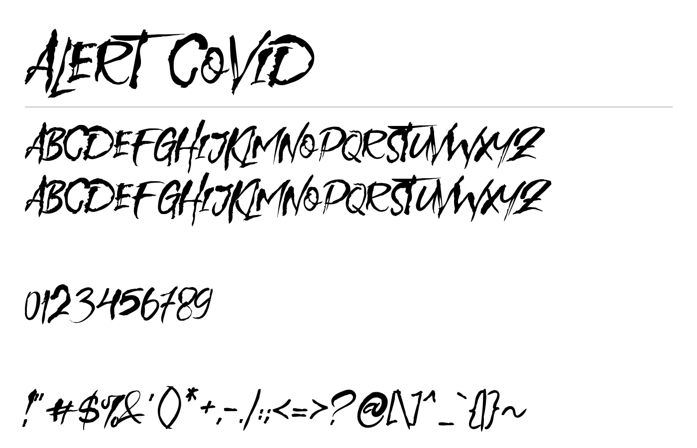 Alert Covid Font preview