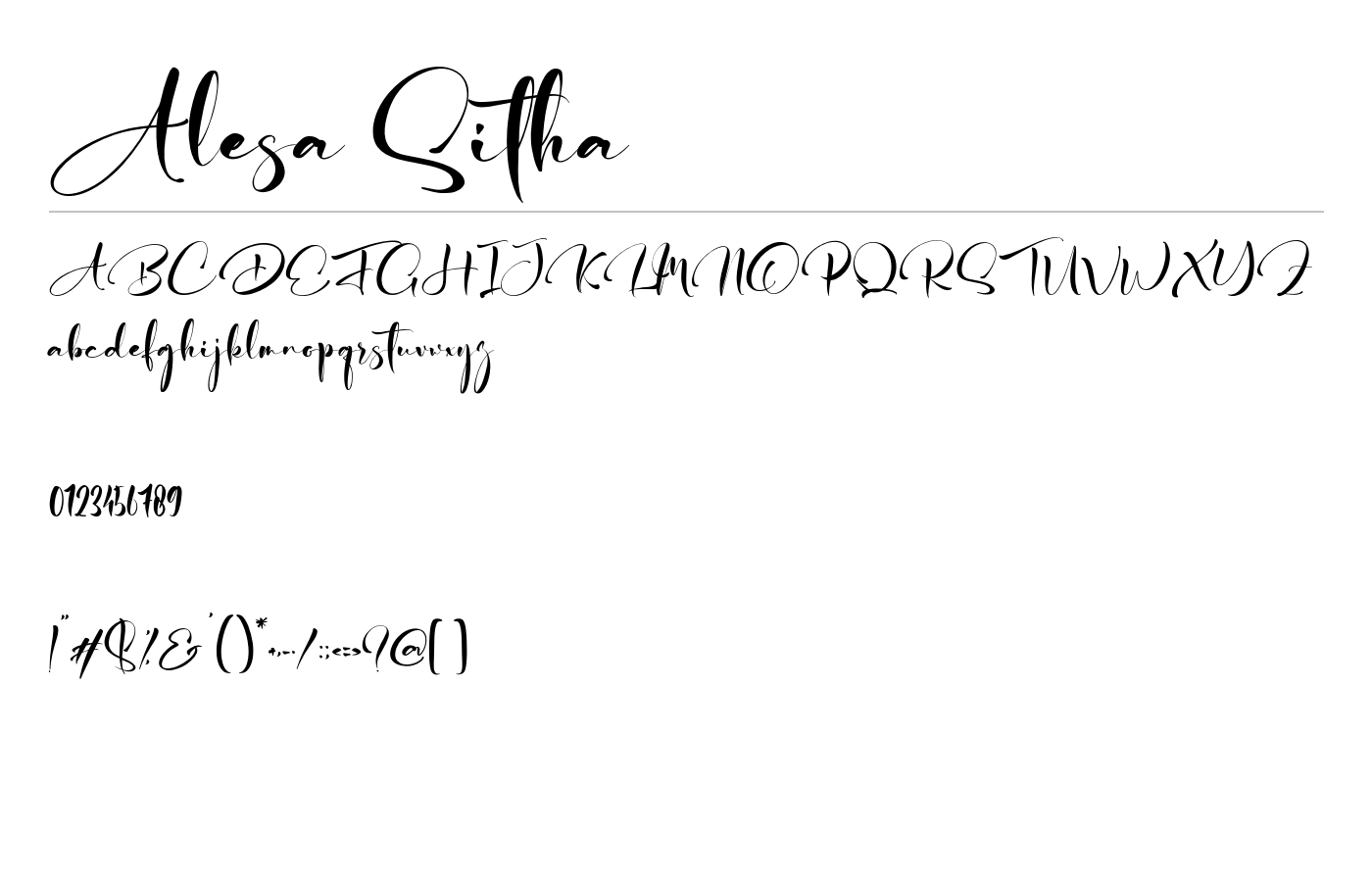 Alesa Sitha Font preview