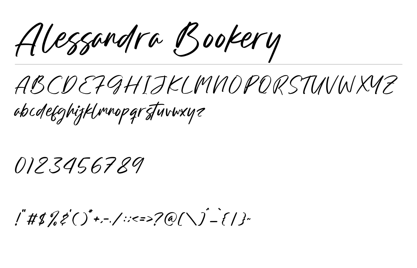 Alessandra Bookery Font preview