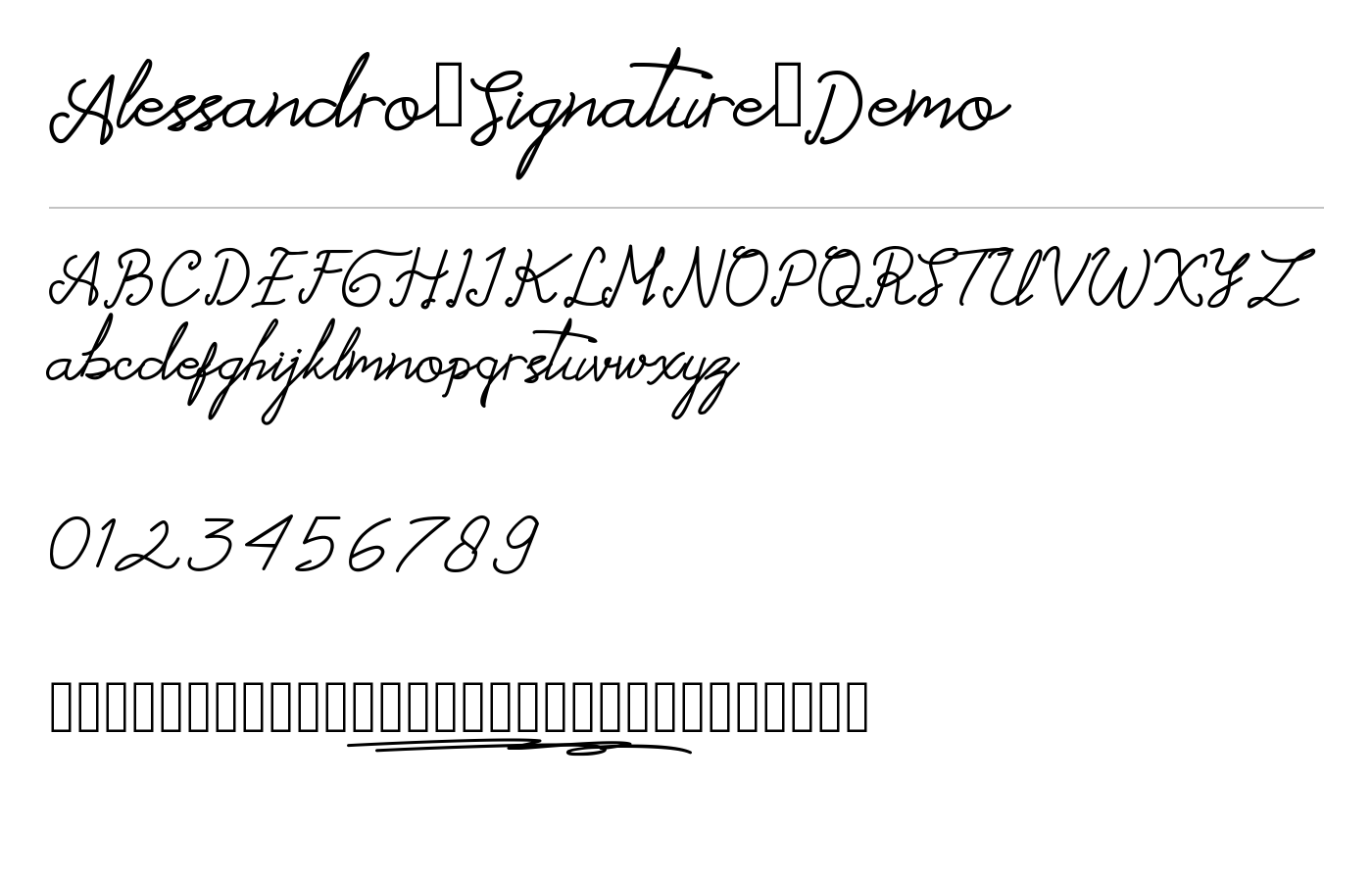 Alessandro_Signature_Demo Font preview