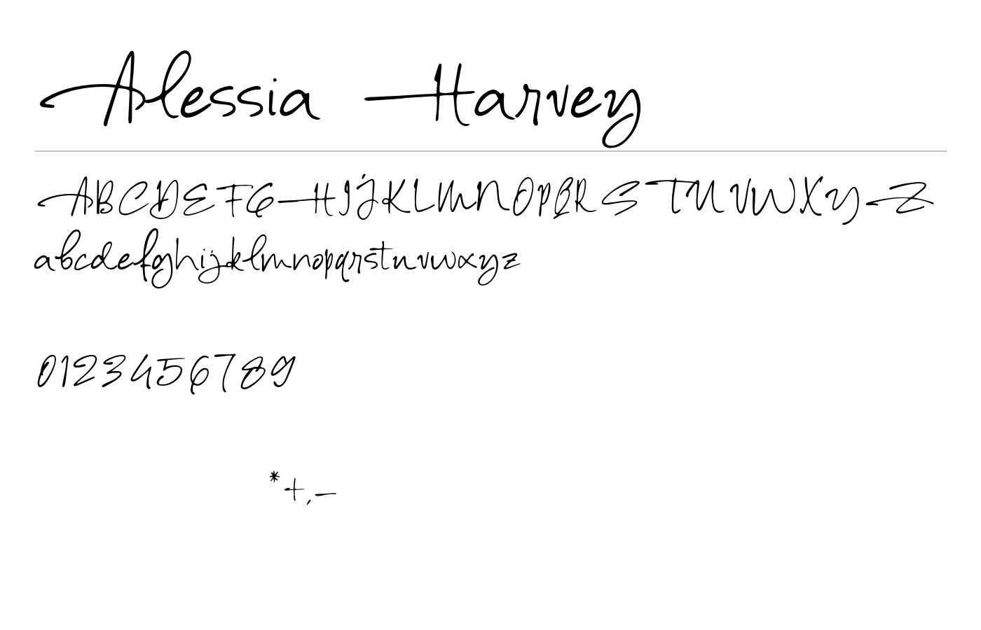 Alessia Harvey Font preview