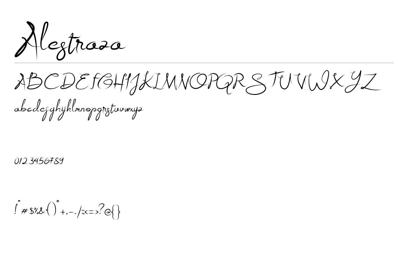 Alestraza Font preview