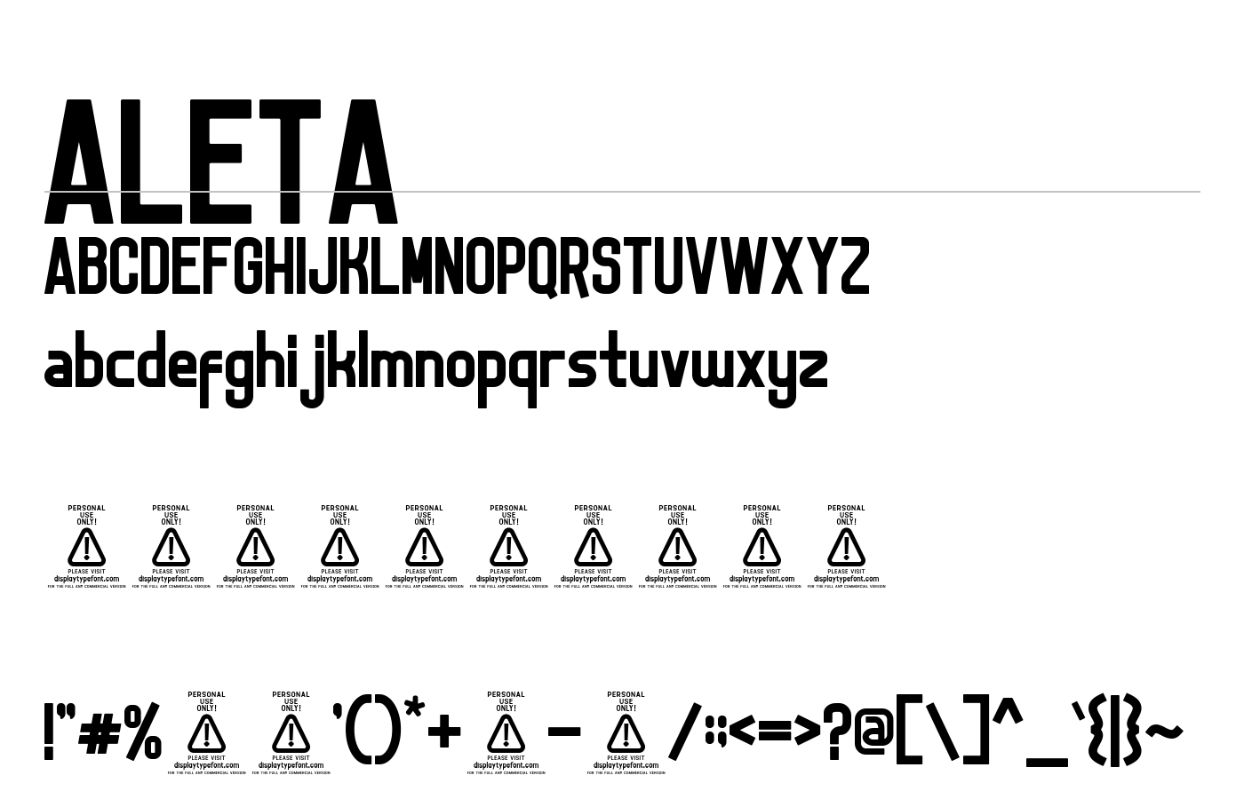 ALETA Font preview