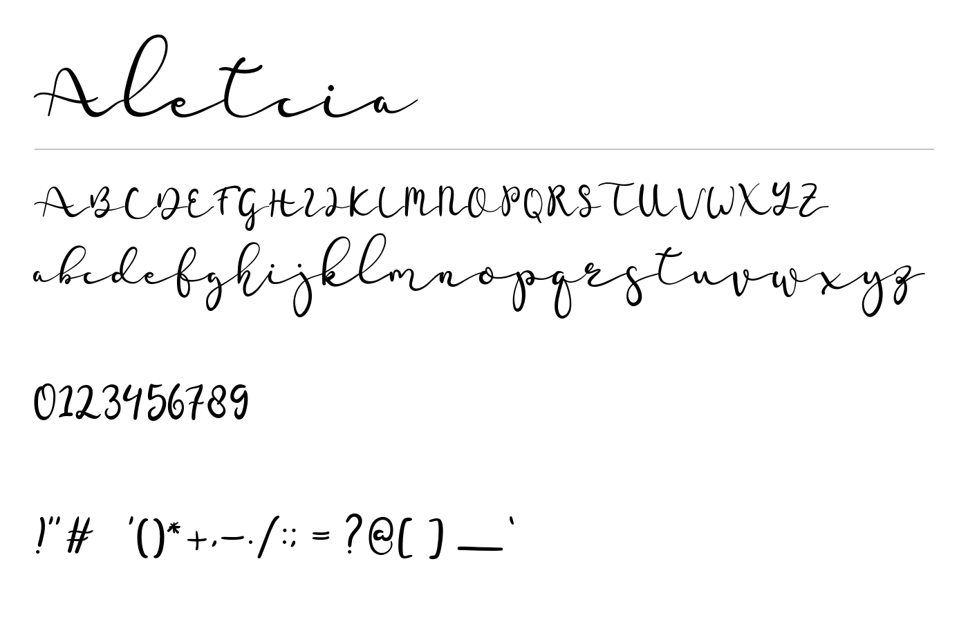 Aletcia Font preview