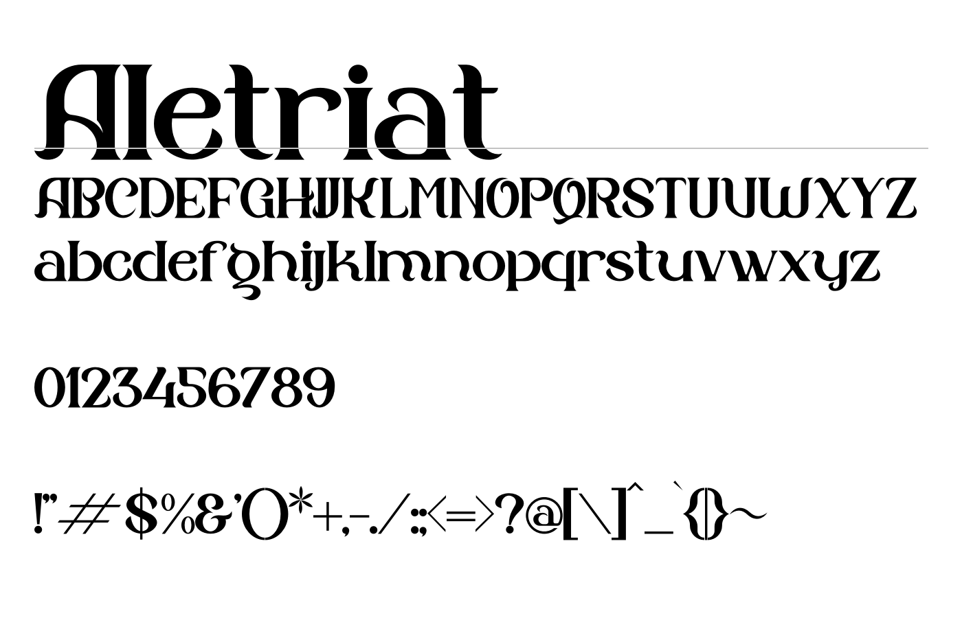 Aletriat Font preview