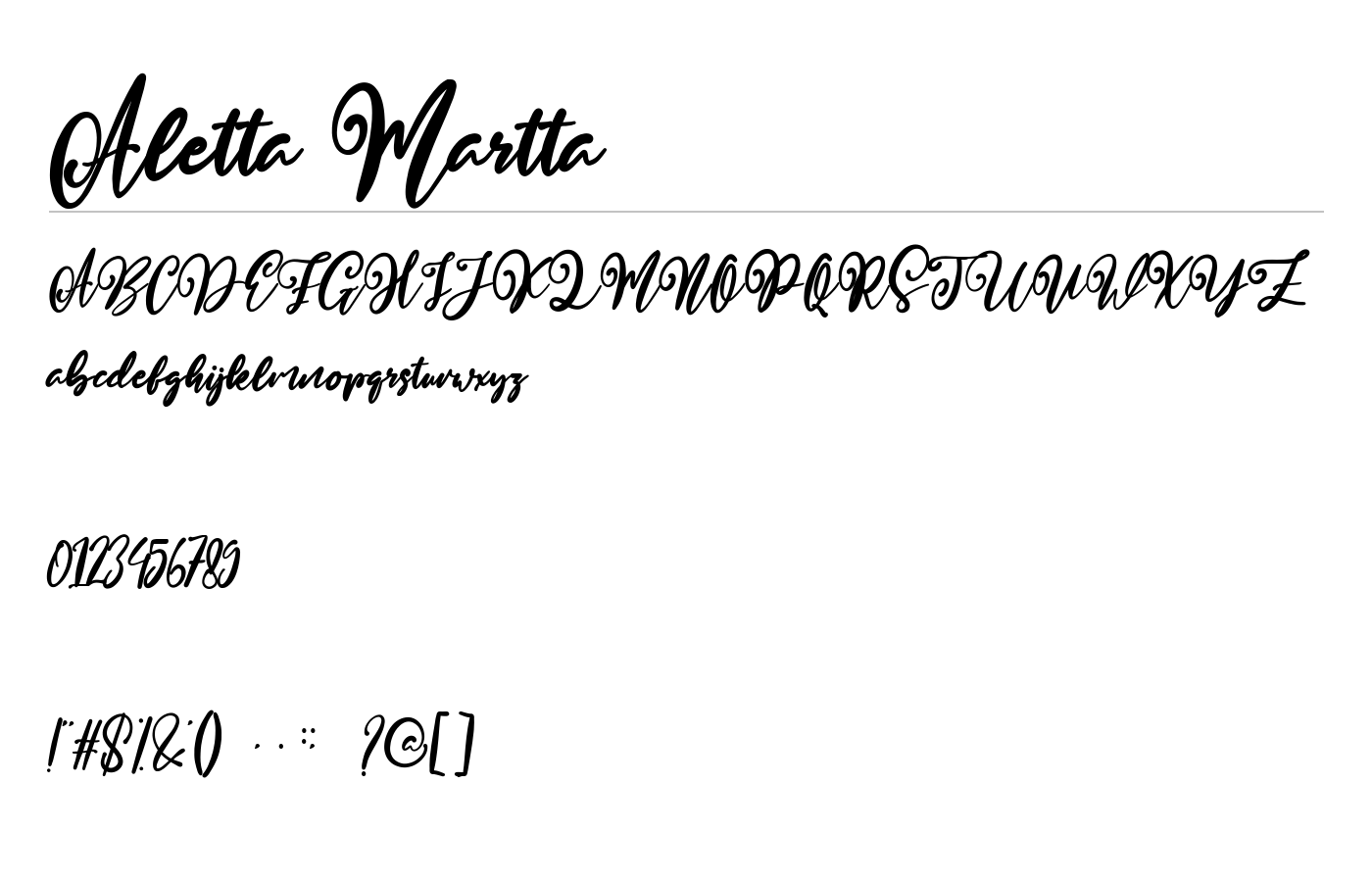 Aletta Martta Font preview