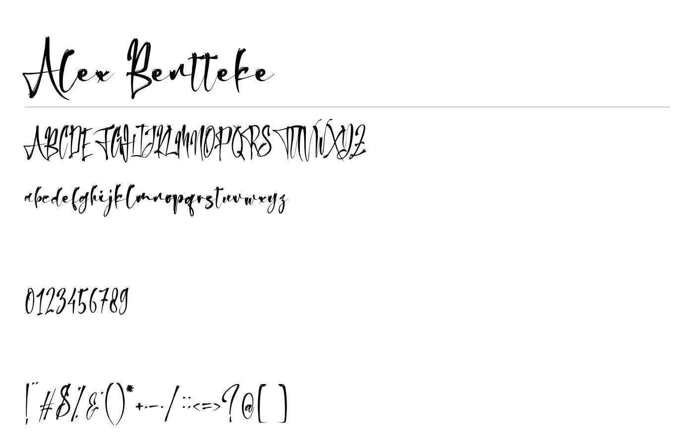 Alex Bentteke Font preview