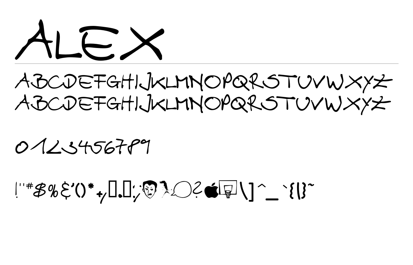 Alex by Harry Troeger Font preview
