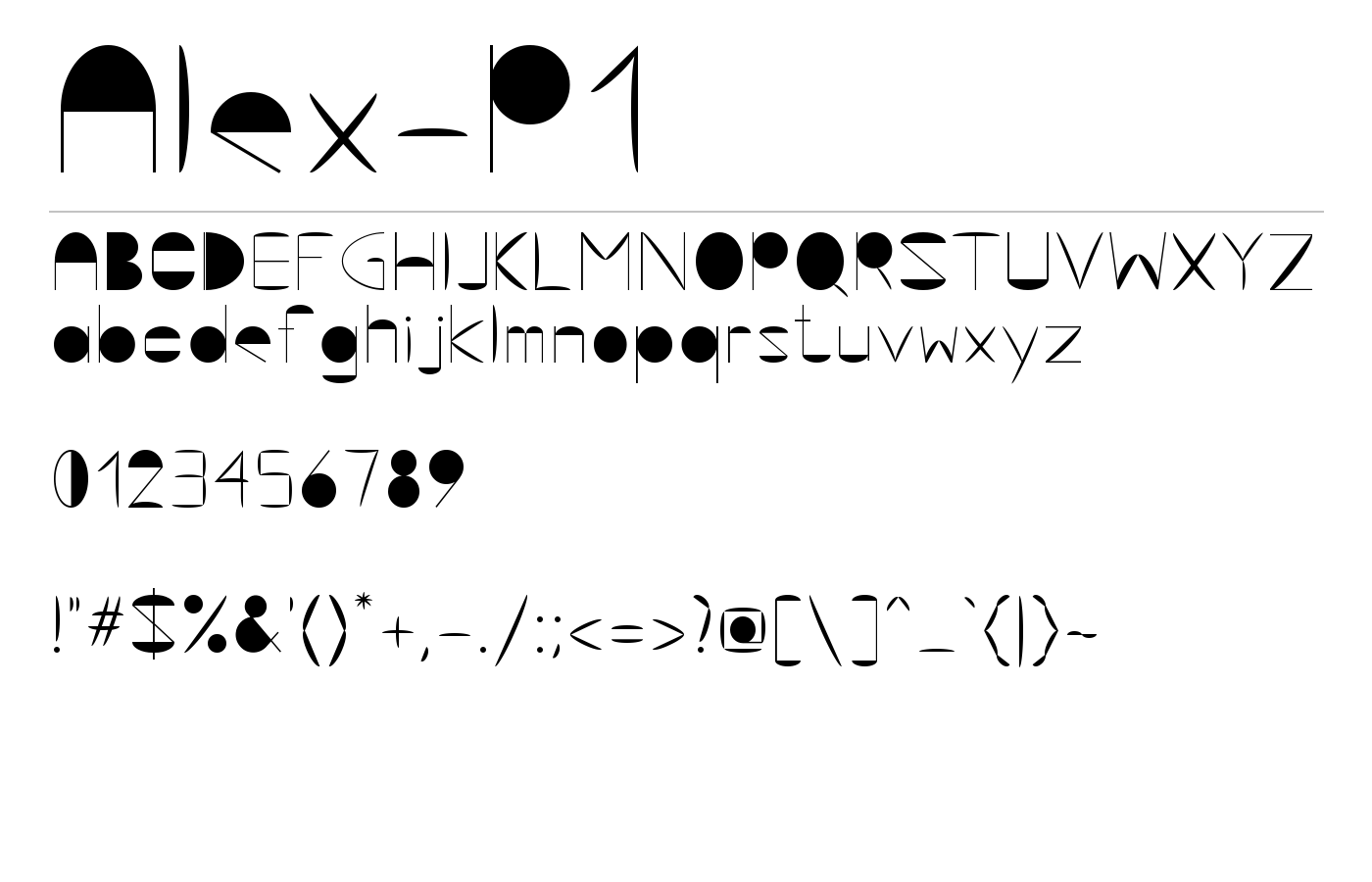 Alex-P1 Font preview