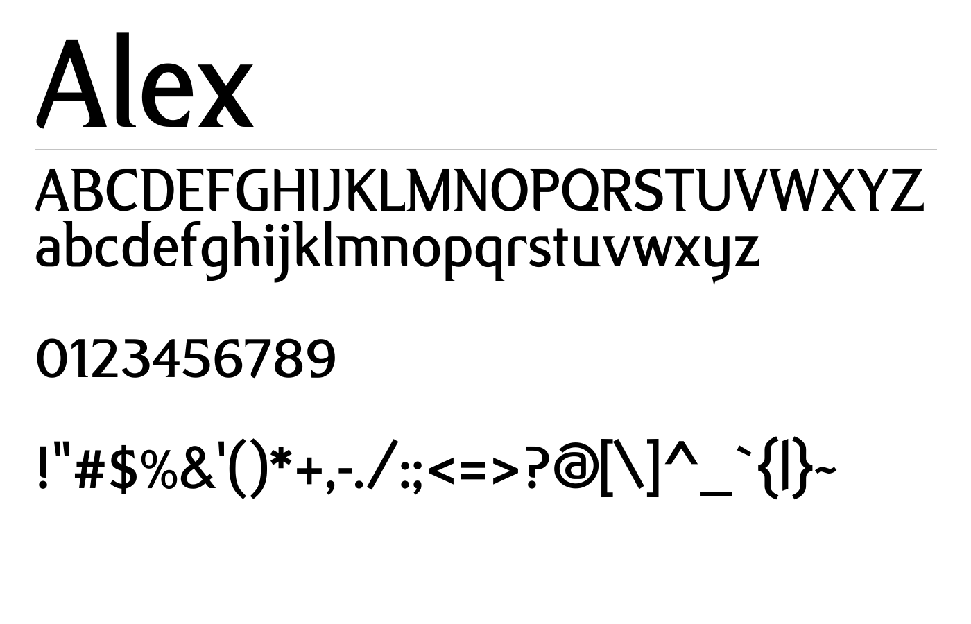 Alex Font preview