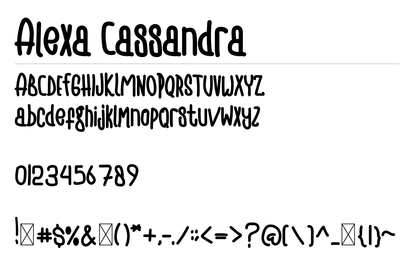 Alexa Cassandra Font preview