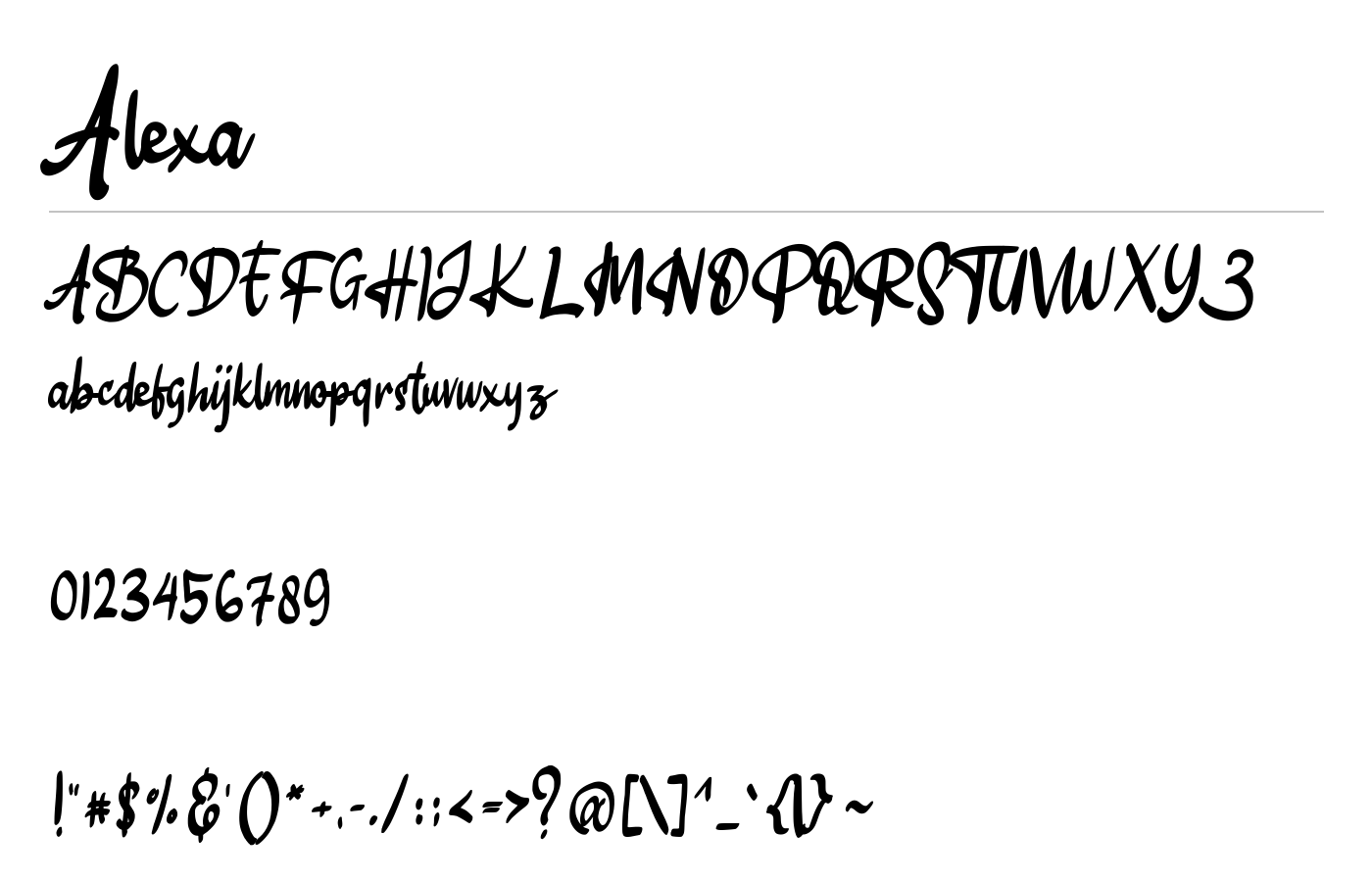 Alexa Font preview
