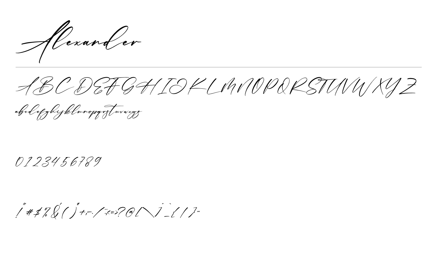 Alexander Font preview