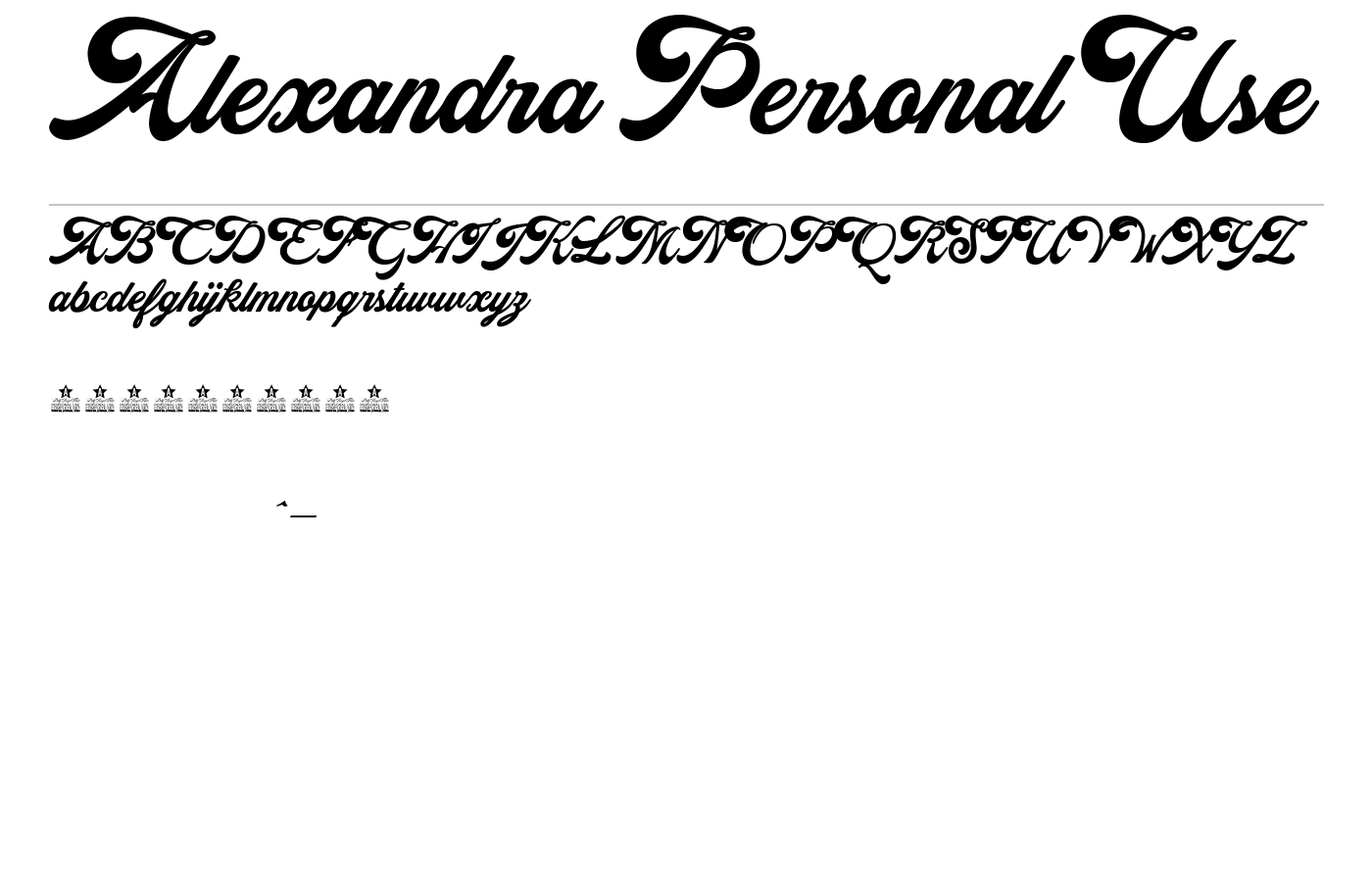 Alexandra Personal Use Font preview