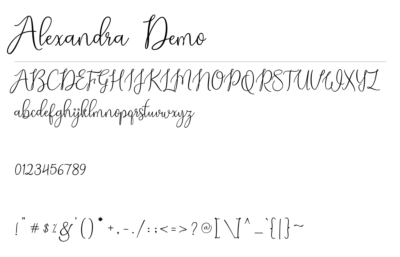 Alexandra Demo Font preview