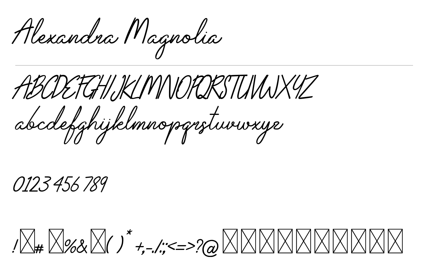 Alexandra Magnolia Font preview